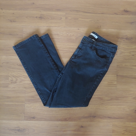 EUC Chicos Platinum Black Denim Straight Slim Leg Short Petite Jeans Pants 0.5 6 - Picture 9 of 16